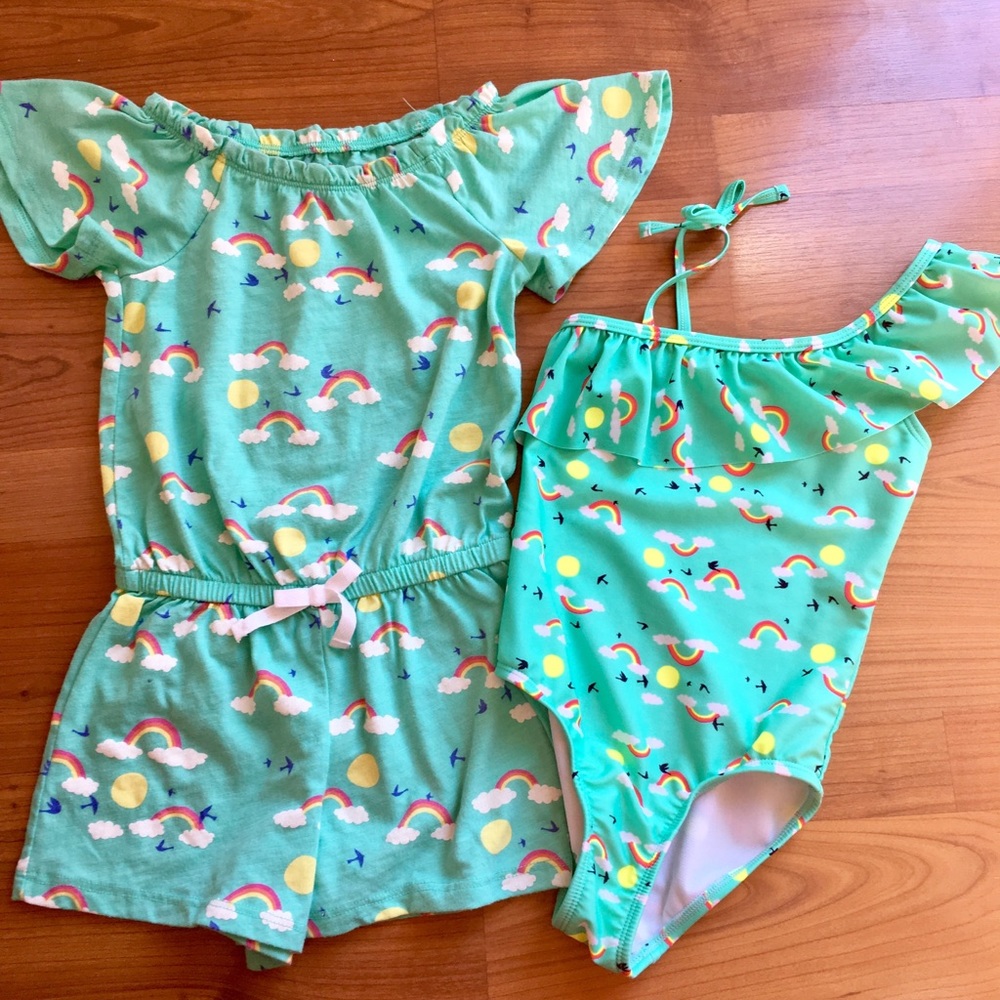 Cat and Jack Jump suit and swimsuit.